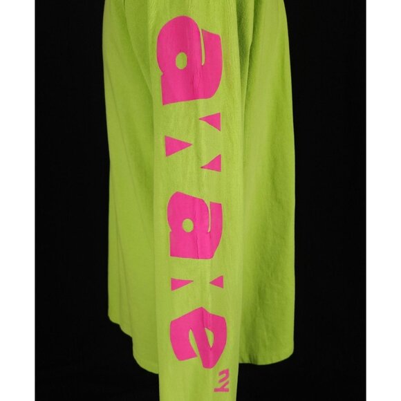 Awake NY Block Out Logo Long Sleeve T-Shirt Size M Mens Green $70 - Picture 7 of 14